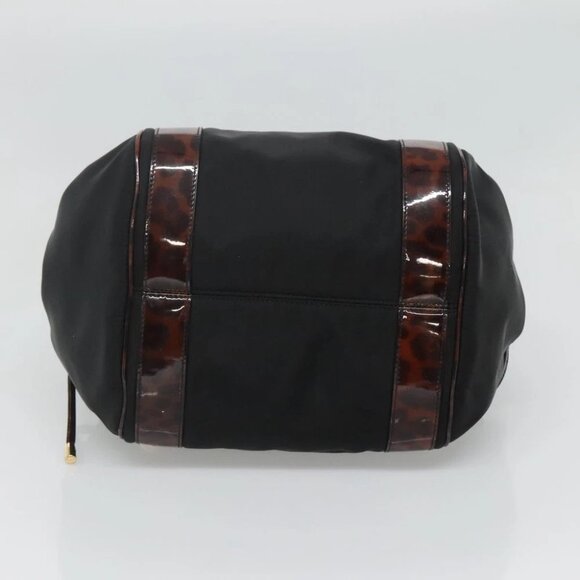 Salvatore Ferragamo Shoulder Bag Nylon Black Gold Auth 118189 - Picture 6 of 14